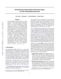Hybrid Energy Based Model in the Feature Space for Out-of-Distribution
  Detection