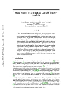 Sharp Bounds for Generalized Causal Sensitivity Analysis