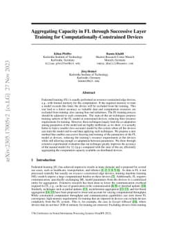 Aggregating Capacity in FL through Successive Layer Training for
  Computationally-Constrained Devices