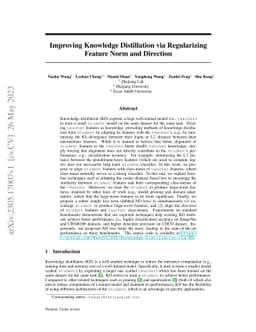 Improving Knowledge Distillation via Regularizing Feature Norm and
  Direction
