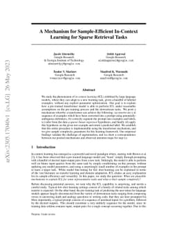 A Mechanism for Sample-Efficient In-Context Learning for Sparse
  Retrieval Tasks