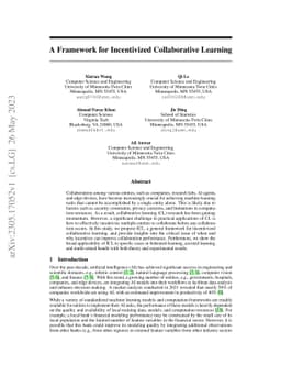 A Framework for Incentivized Collaborative Learning