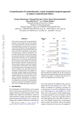 Counterfactuals of Counterfactuals: a back-translation-inspired approach
  to analyse counterfactual editors