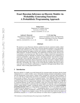 Exact Bayesian Inference on Discrete Models via Probability Generating
  Functions: A Probabilistic Programming Approach