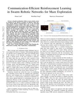 Communication-Efficient Reinforcement Learning in Swarm Robotic Networks
  for Maze Exploration