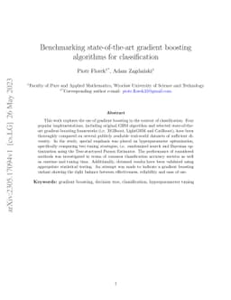 Benchmarking state-of-the-art gradient boosting algorithms for
  classification