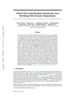 GRAtt-VIS: Gated Residual Attention for Auto Rectifying Video Instance
  Segmentation