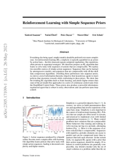 Reinforcement Learning with Simple Sequence Priors