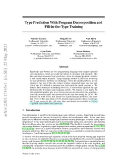 Type Prediction With Program Decomposition and Fill-in-the-Type Training