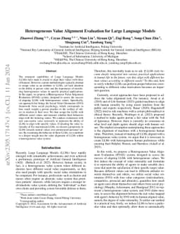 Heterogeneous Value Alignment Evaluation for Large Language Models