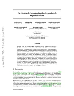 On convex decision regions in deep network representations
