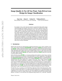 Image Quality Is Not All You Want: Task-Driven Lens Design for Image
  Classification