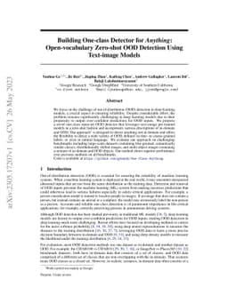 Building One-class Detector for Anything: Open-vocabulary Zero-shot OOD
  Detection Using Text-image Models