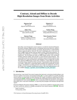 Contrast, Attend and Diffuse to Decode High-Resolution Images from Brain
  Activities