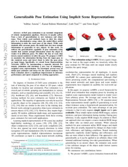 Generalizable Pose Estimation Using Implicit Scene Representations
