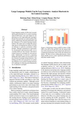 Large Language Models Can be Lazy Learners: Analyze Shortcuts in
  In-Context Learning