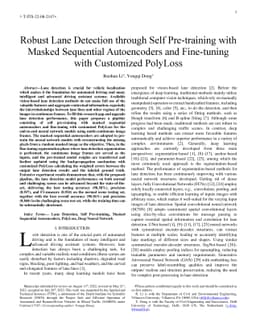 Robust Lane Detection through Self Pre-training with Masked Sequential
  Autoencoders and Fine-tuning with Customized PolyLoss