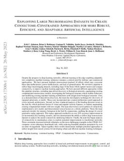 Exploiting Large Neuroimaging Datasets to Create Connectome-Constrained
  Approaches for more Robust, Efficient, and Adaptable Artificial Intelligence