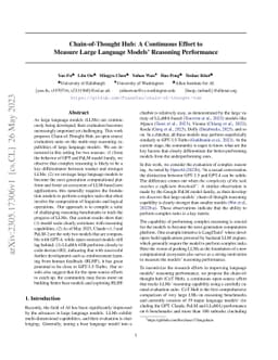 Chain-of-Thought Hub: A Continuous Effort to Measure Large Language
  Models' Reasoning Performance
