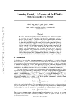 Learning Capacity: A Measure of the Effective Dimensionality of a Model