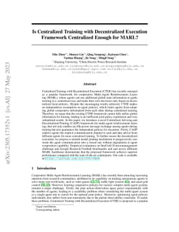 Is Centralized Training with Decentralized Execution Framework Centralized Enough for MARL?