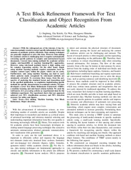 A Framework For Refining Text Classification and Object Recognition from
  Academic Articles