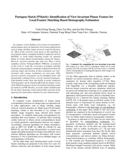 Pentagon-Match (PMatch): Identification of View-Invariant Planar Feature
  for Local Feature Matching-Based Homography Estimation