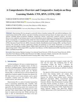 A Comprehensive Overview and Comparative Analysis on Deep Learning Models: CNN, RNN, LSTM, GRU