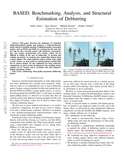 BASED: Benchmarking, Analysis, and Structural Estimation of Deblurring