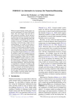 FERMAT: An Alternative to Accuracy for Numerical Reasoning