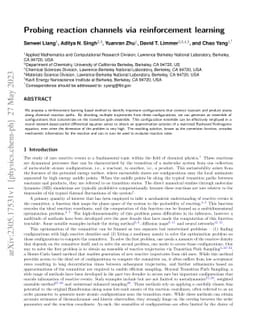 Probing reaction channels via reinforcement learning