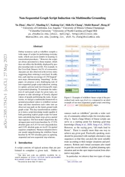 Non-Sequential Graph Script Induction via Multimedia Grounding