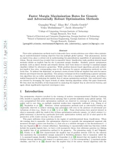 Faster Margin Maximization Rates for Generic and Adversarially Robust
  Optimization Methods