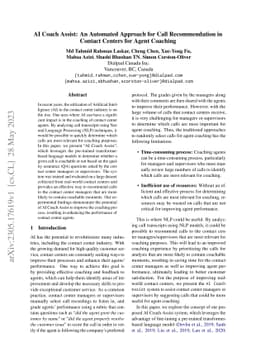 AI Coach Assist: An Automated Approach for Call Recommendation in
  Contact Centers for Agent Coaching