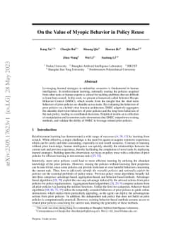 On the Value of Myopic Behavior in Policy Reuse