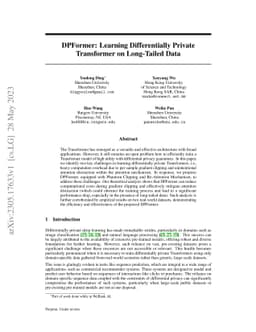 DPFormer: Learning Differentially Private Transformer on Long-Tailed
  Data