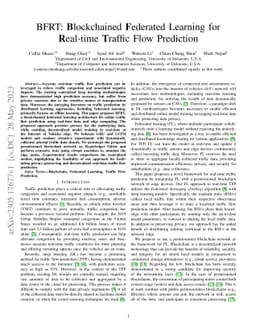 BFRT: Blockchained Federated Learning for Real-time Traffic Flow
  Prediction
