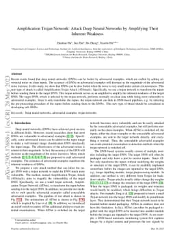 Amplification trojan network: Attack deep neural networks by amplifying
  their inherent weakness