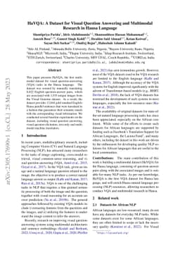 HaVQA: A Dataset for Visual Question Answering and Multimodal Research
  in Hausa Language