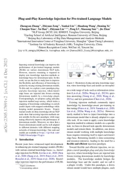 Plug-and-Play Knowledge Injection for Pre-trained Language Models