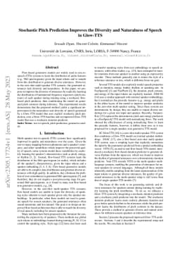 Stochastic Pitch Prediction Improves the Diversity and Naturalness of
  Speech in Glow-TTS