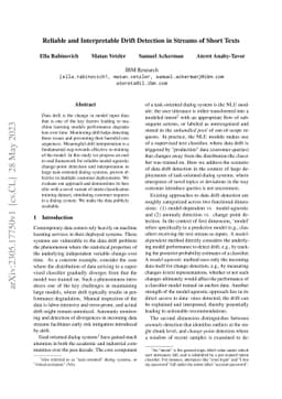 Reliable and Interpretable Drift Detection in Streams of Short Texts