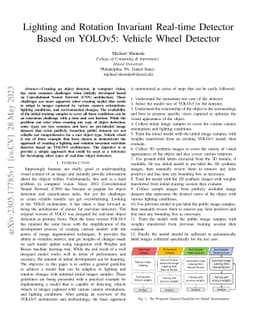 Lighting and Rotation Invariant Real-time Vehicle Wheel Detector based
  on YOLOv5