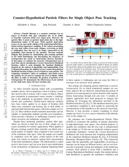 Counter-Hypothetical Particle Filters for Single Object Pose Tracking
