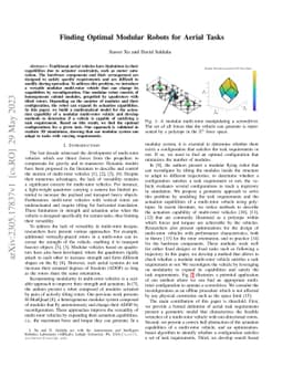 Finding Optimal Modular Robots for Aerial Tasks