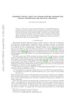 Combining Monte Carlo and Tensor-network Methods for Partial
  Differential Equations via Sketching