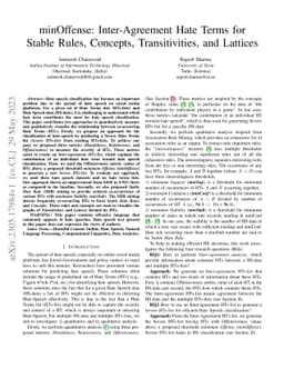 minOffense: Inter-Agreement Hate Terms for Stable Rules, Concepts,
  Transitivities, and Lattices