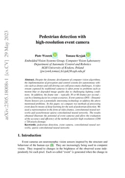 Pedestrian detection with high-resolution event camera