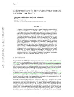 Automated Search-Space Generation Neural Architecture Search