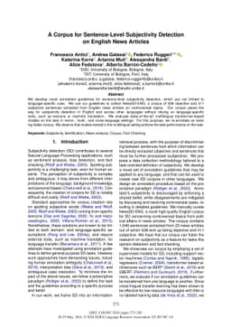 A Corpus for Sentence-level Subjectivity Detection on English News
  Articles